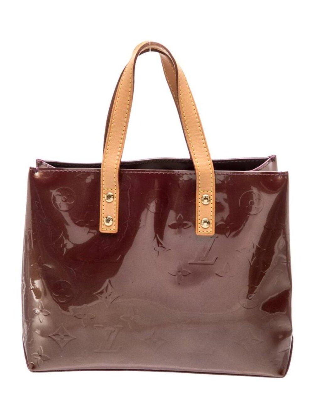 NWOT - Louis Vuitton Reade Brown Monogram Vernis Patent Leather Top Handle Bag